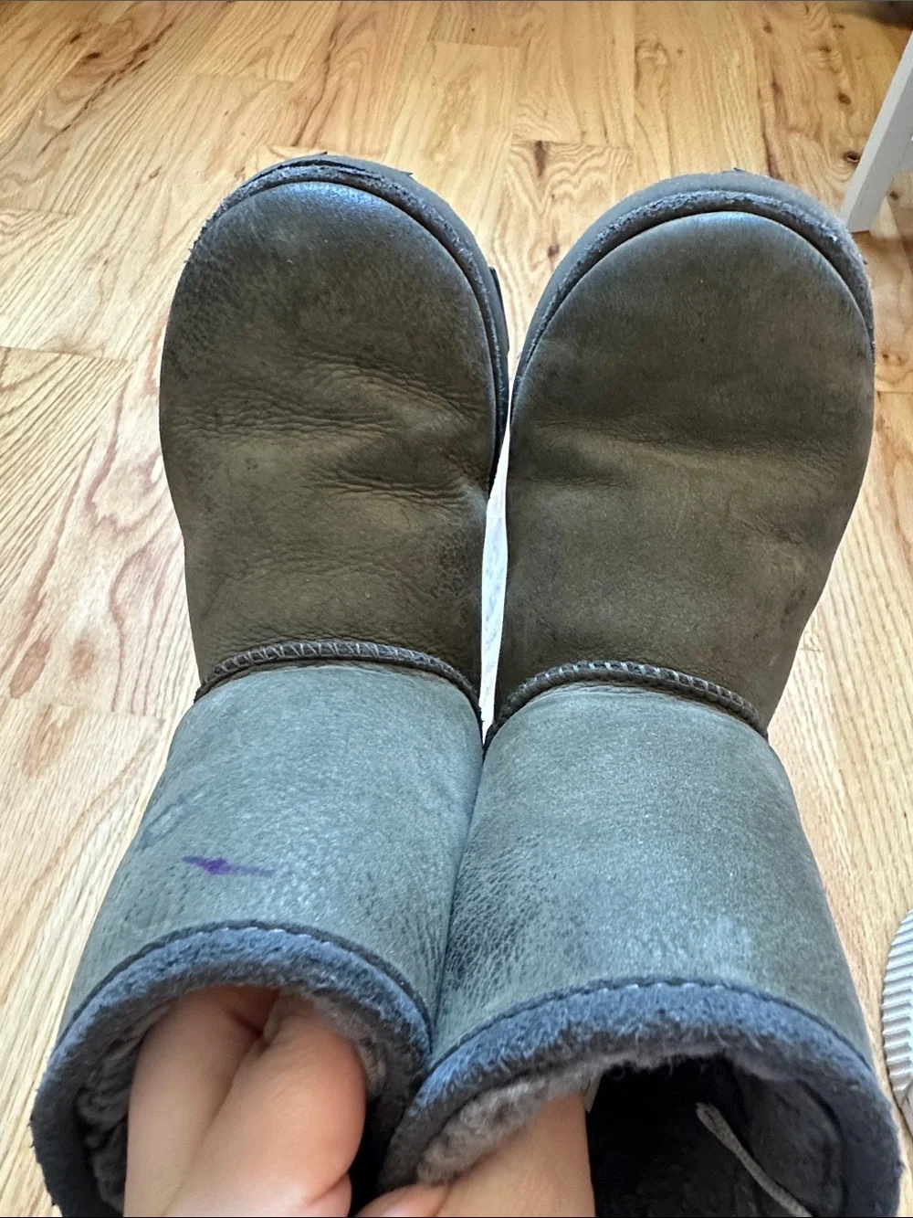 UGG Short Shearling Boots - Charcoal Gray